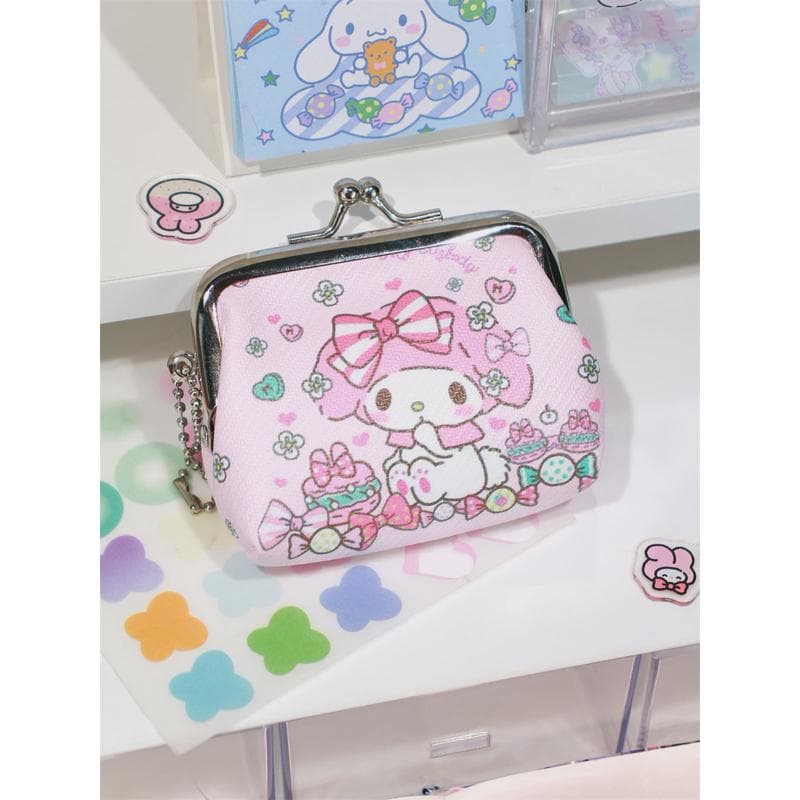 二つ折り財布 かわいい動物キャラクター がま口小物入れ