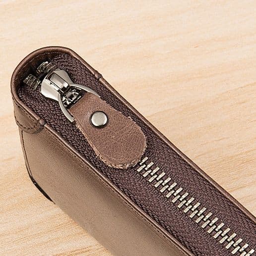 二つ折り財布 二つ折りジップアラウンド財布 防犯対策機能付き