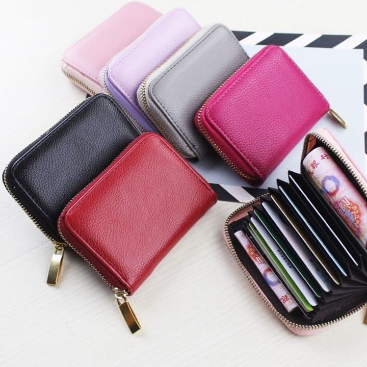 二つ折り財布 スマート収納ジップ式コンパクト財布