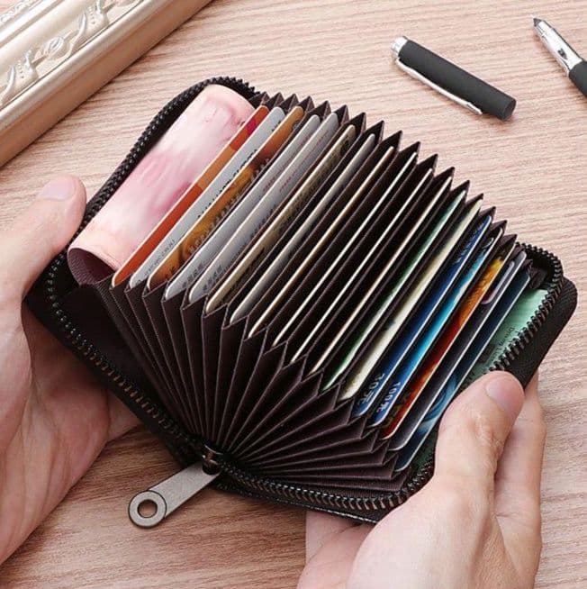 二つ折り財布 スマート収納ジップ式コンパクト財布