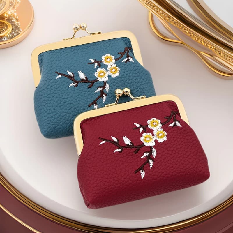 花咲きがま口 二つ折り財布