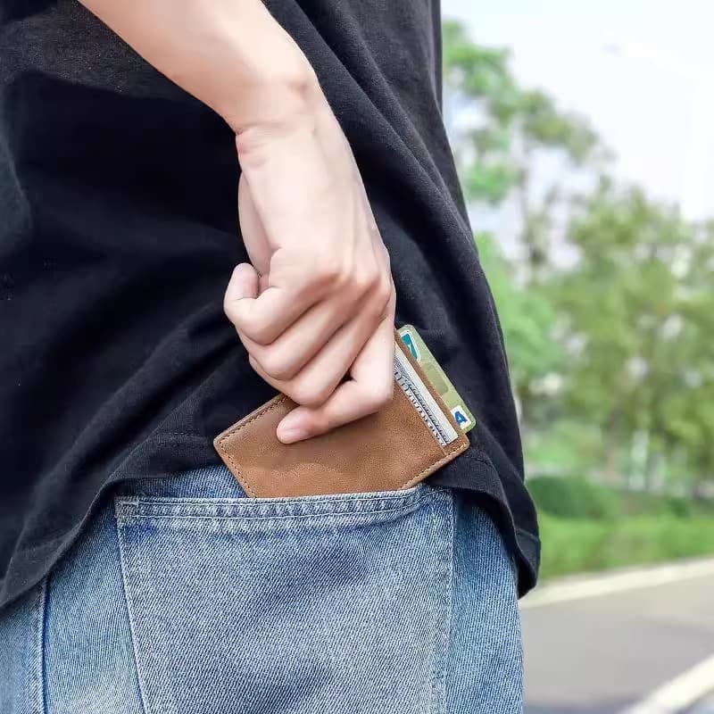 二つ折り財布 本革スリム薄型カードケース