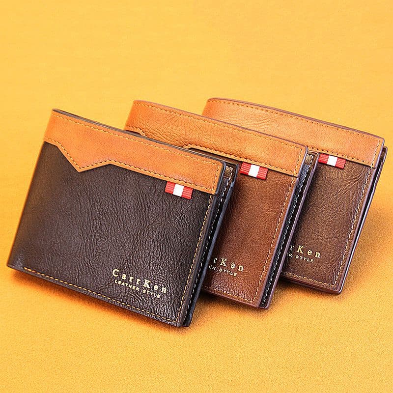 二つ折り財布 二つ折り牛革財布 洗練デザイン