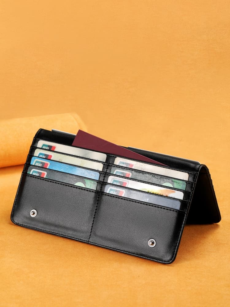 二つ折り財布 多収納カード入れ 薄型長財布