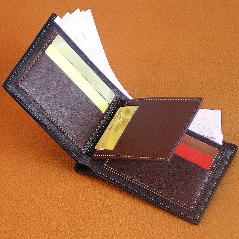 二つ折り財布 二つ折り牛革財布 洗練デザイン