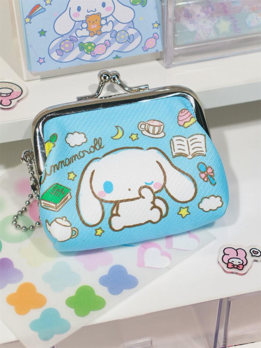 二つ折り財布 かわいい動物キャラクター がま口小物入れ