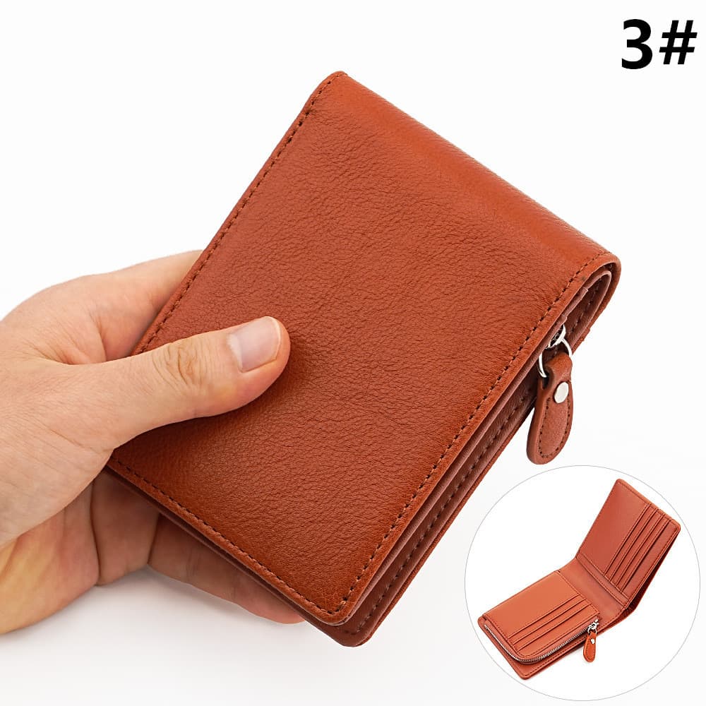 本革コンパクト財布 二つ折り 全5色 高級感 上品 男性用