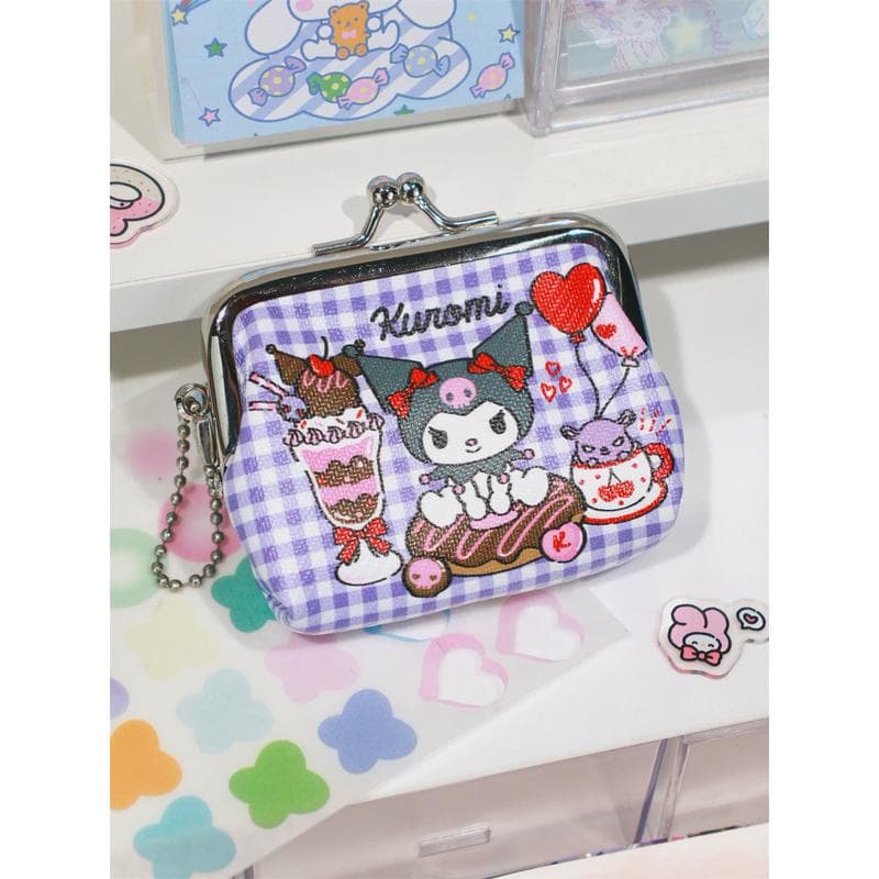 二つ折り財布 かわいい動物キャラクター がま口小物入れ