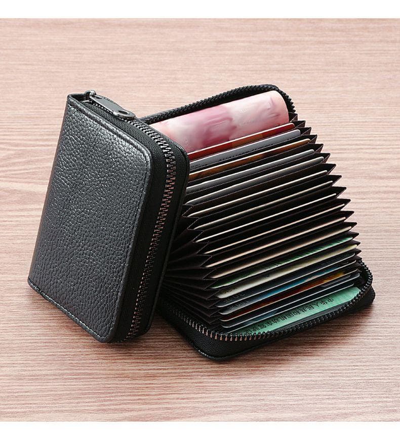 二つ折り財布 スマート収納ジップ式コンパクト財布