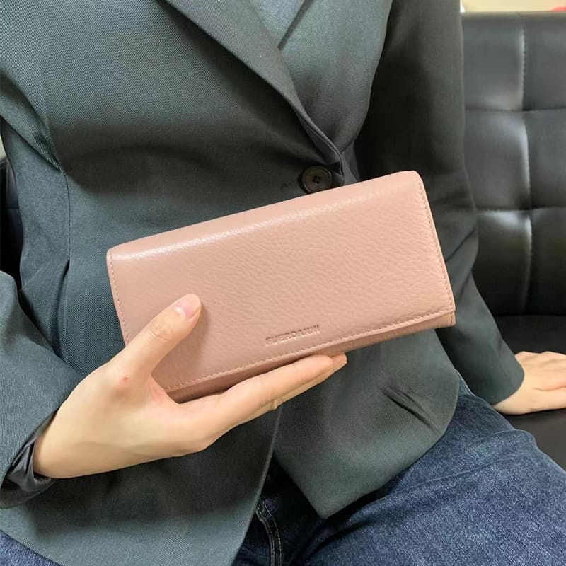 二つ折り財布 上質本革シンプル長財布