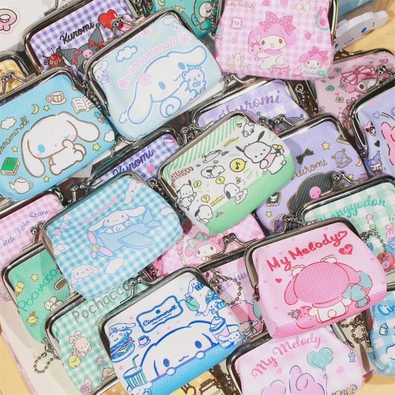 二つ折り財布 かわいい動物キャラクター がま口小物入れ