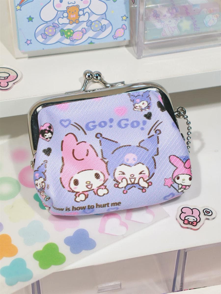二つ折り財布 かわいい動物キャラクター がま口小物入れ