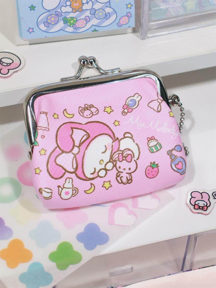二つ折り財布 かわいい動物キャラクター がま口小物入れ
