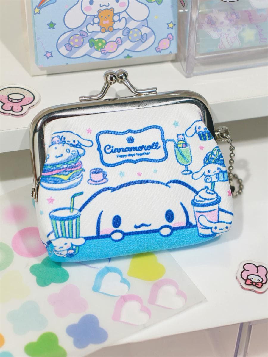 二つ折り財布 かわいい動物キャラクター がま口小物入れ