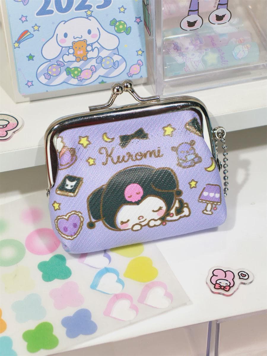 二つ折り財布 かわいい動物キャラクター がま口小物入れ