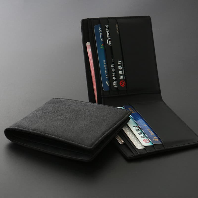 スマート薄型二つ折り財布 上質素材仕様
