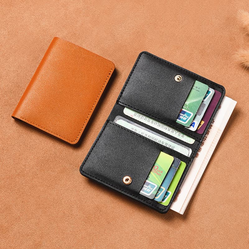 二つ折り財布 本革ミニマル二つ折り財布