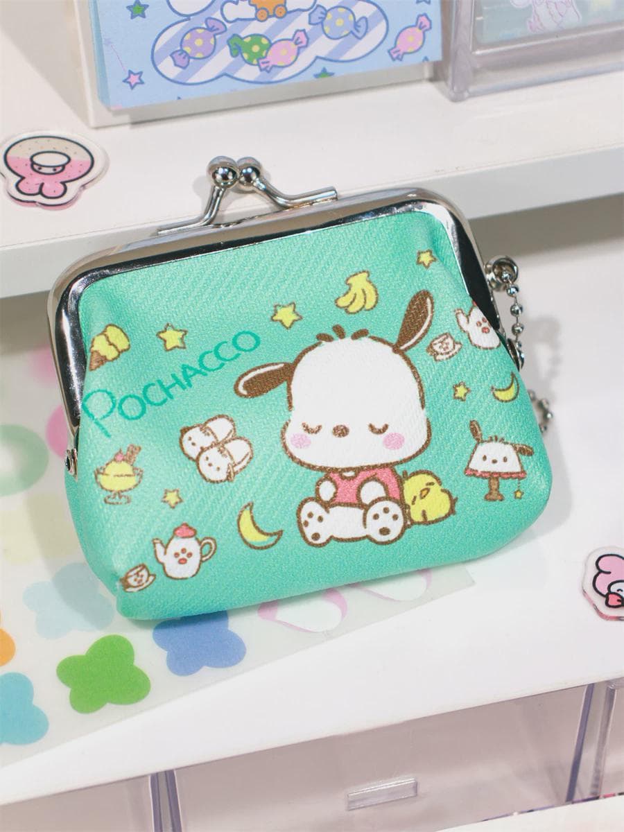 二つ折り財布 かわいい動物キャラクター がま口小物入れ
